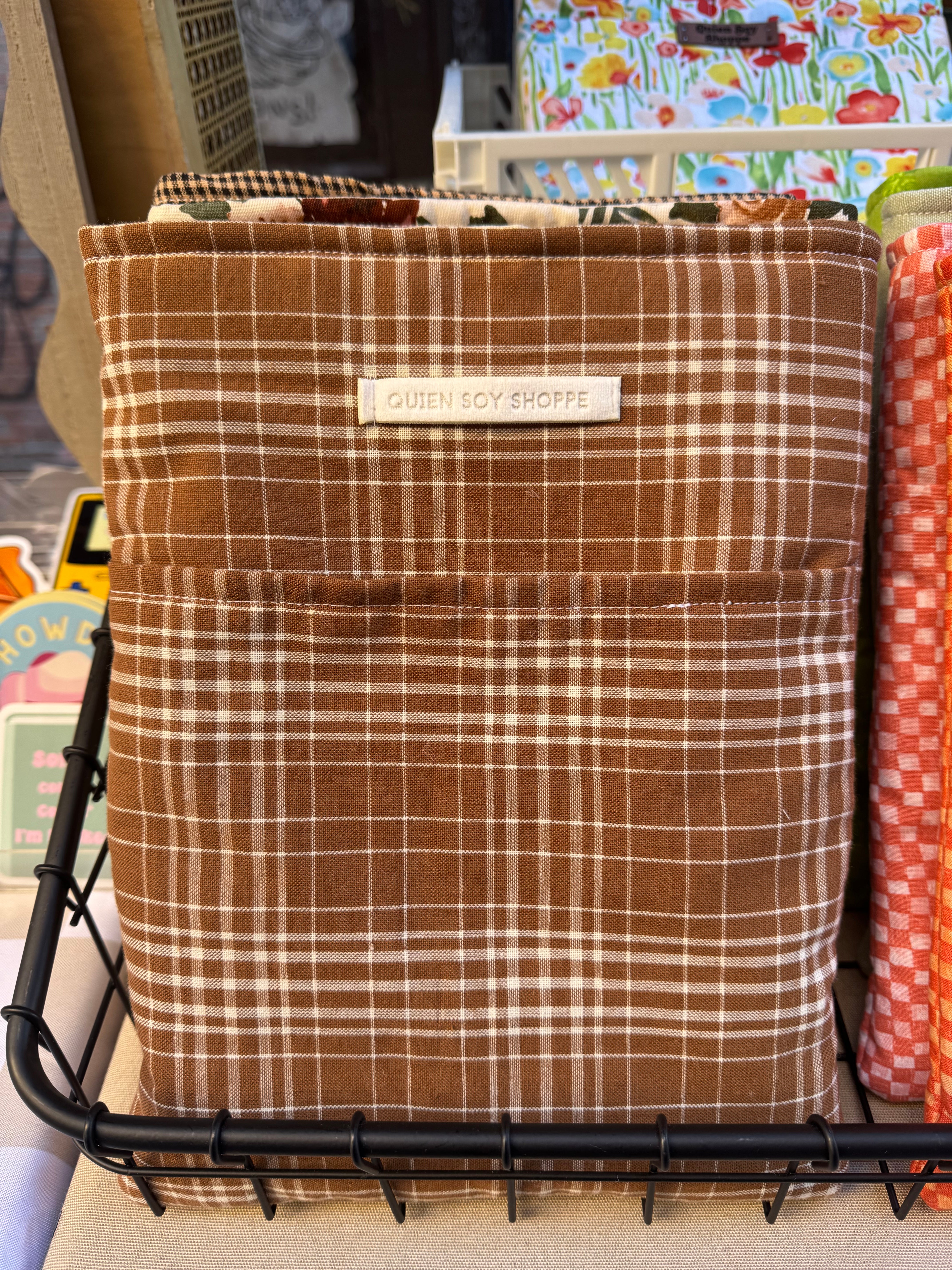 Caramel Plaid Cozy Booksleeve