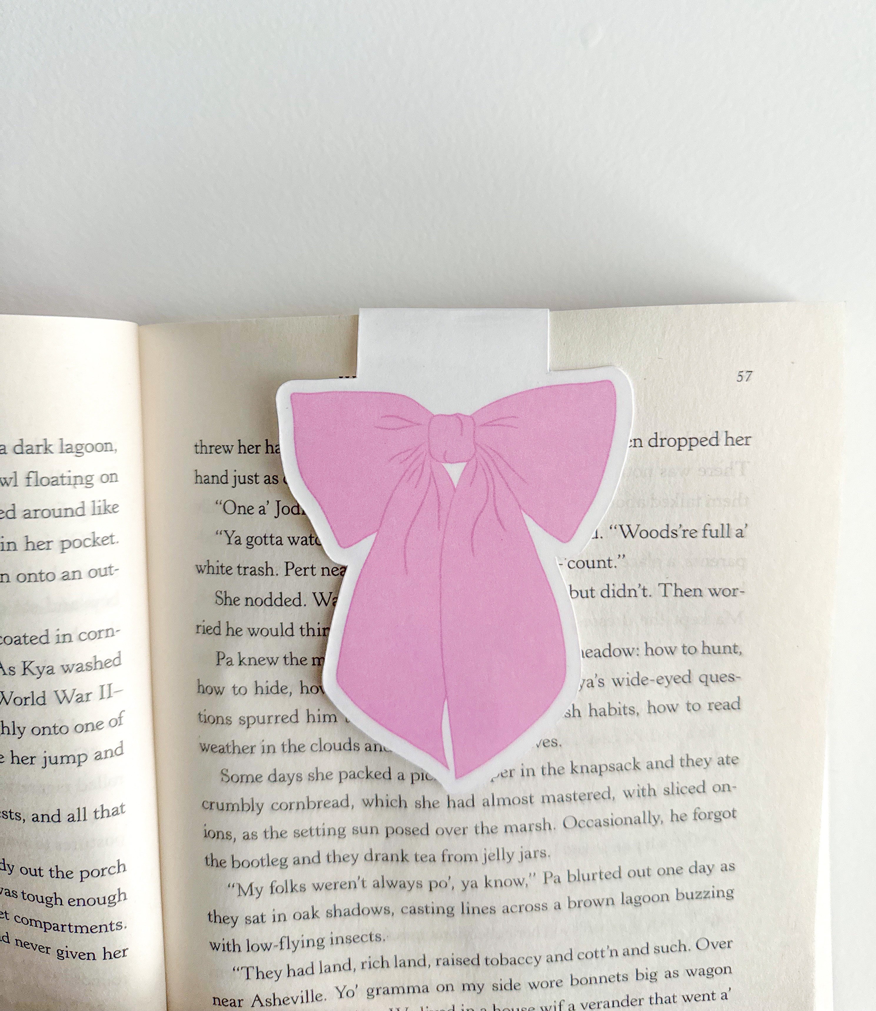 Pink Bow Magnetic Bookmark