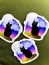 Full Moon Black Cat Sticker