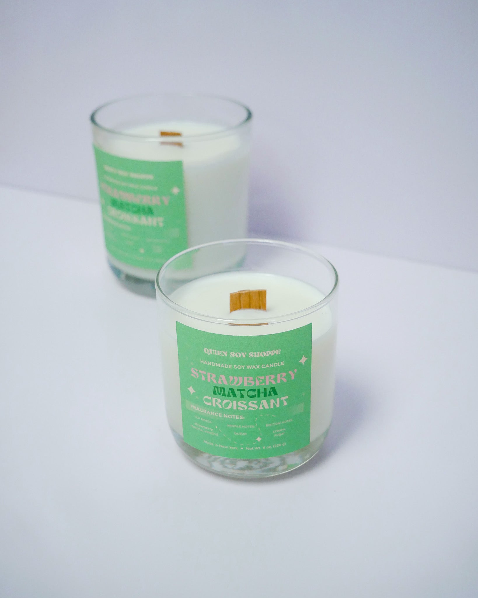 Strawberry Matcha & Croissant Soy Candle